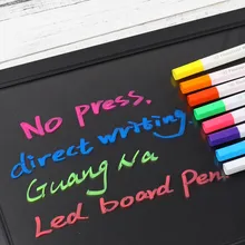 Painel de led para escrita, 8 cores para pintura de janela de vidro uso escolar kawaii ponta de formal iluminador líquido canetas,