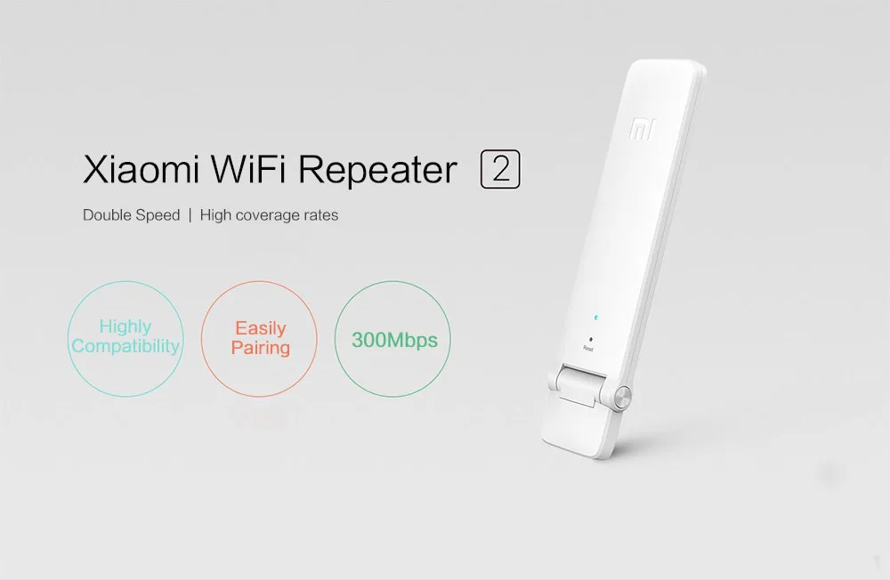 Xiaomi Wi-Fi ретранслятор 2 mi усилитель-удлинитель 2 Универсальный Repitidor Wi-Fi 300 Мбит/с 802.11n Беспроводной усилитель сигнала WiFi сигнала