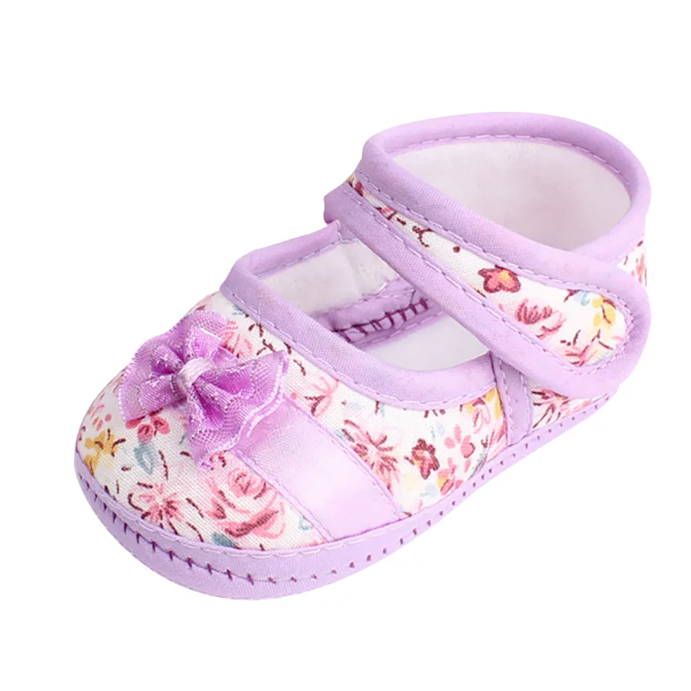 Новая модная Нескользящая повседневная обувь с мягкой подошвой и бантом для новорожденных девочек обувь для маленьких девочек детские вещи