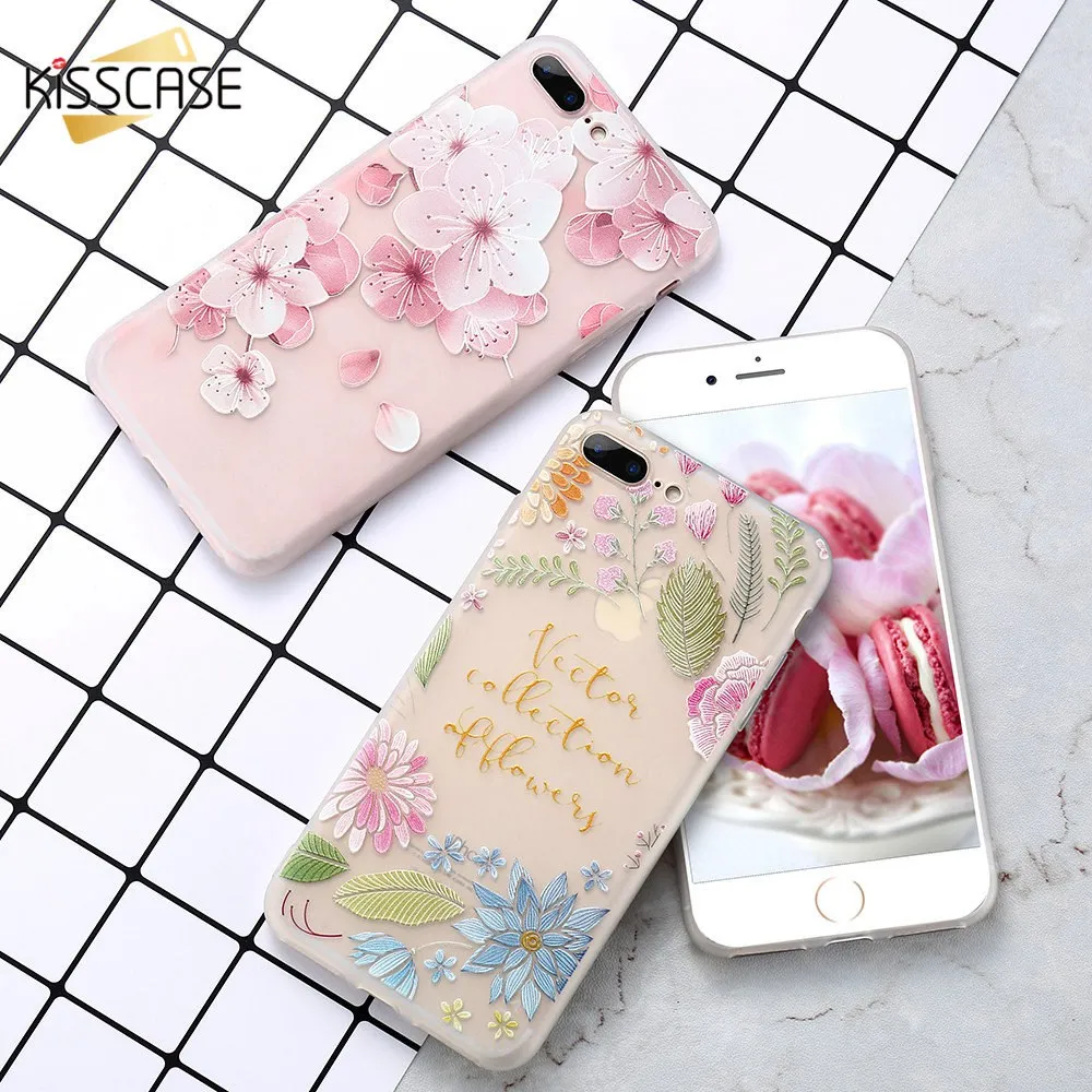 Kisscase Case девчушки чехол для телефона iPhone 5 5S SE x 3D цветок Чехол 6 7 8 6S Plus чехлы на