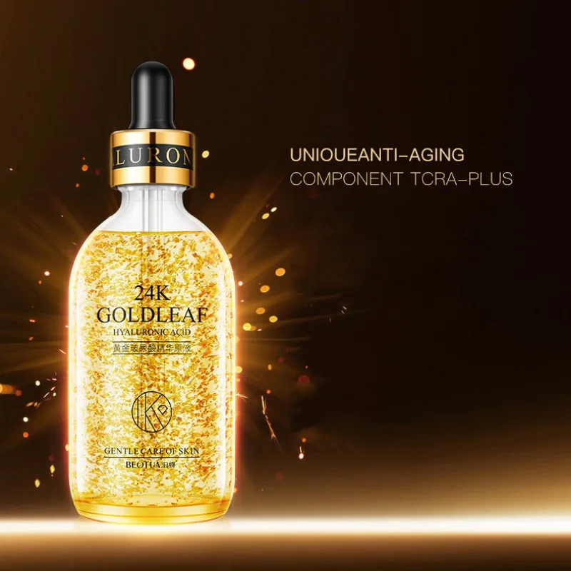 24K Gold для лица Уход за кожей с сывороткой сущность Антивозрастной уход лицом