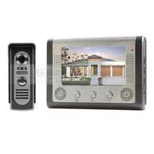 DIYSECUR 7 pulgadas Con Conexión de Cable Video de La Puerta Teléfono de Bell de Puerta Sistema de Entrada de 2 Vías de Intercomunicación IR Cámara Kit de Seguridad Para el Hogar