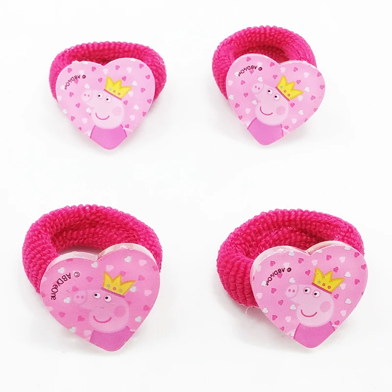

4pcs Girls Cartoon Candy Color Headwear Elastic Baby Hair Accessories For Hair pig Elastic Hair Band