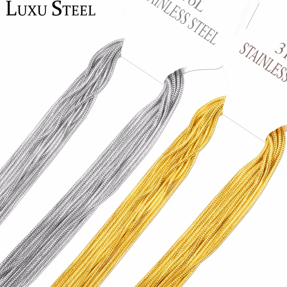: LUXUSTEEL 10 шт./лот из нержавеющей стали змеевидные Цепочки Золото/сталь Цвет