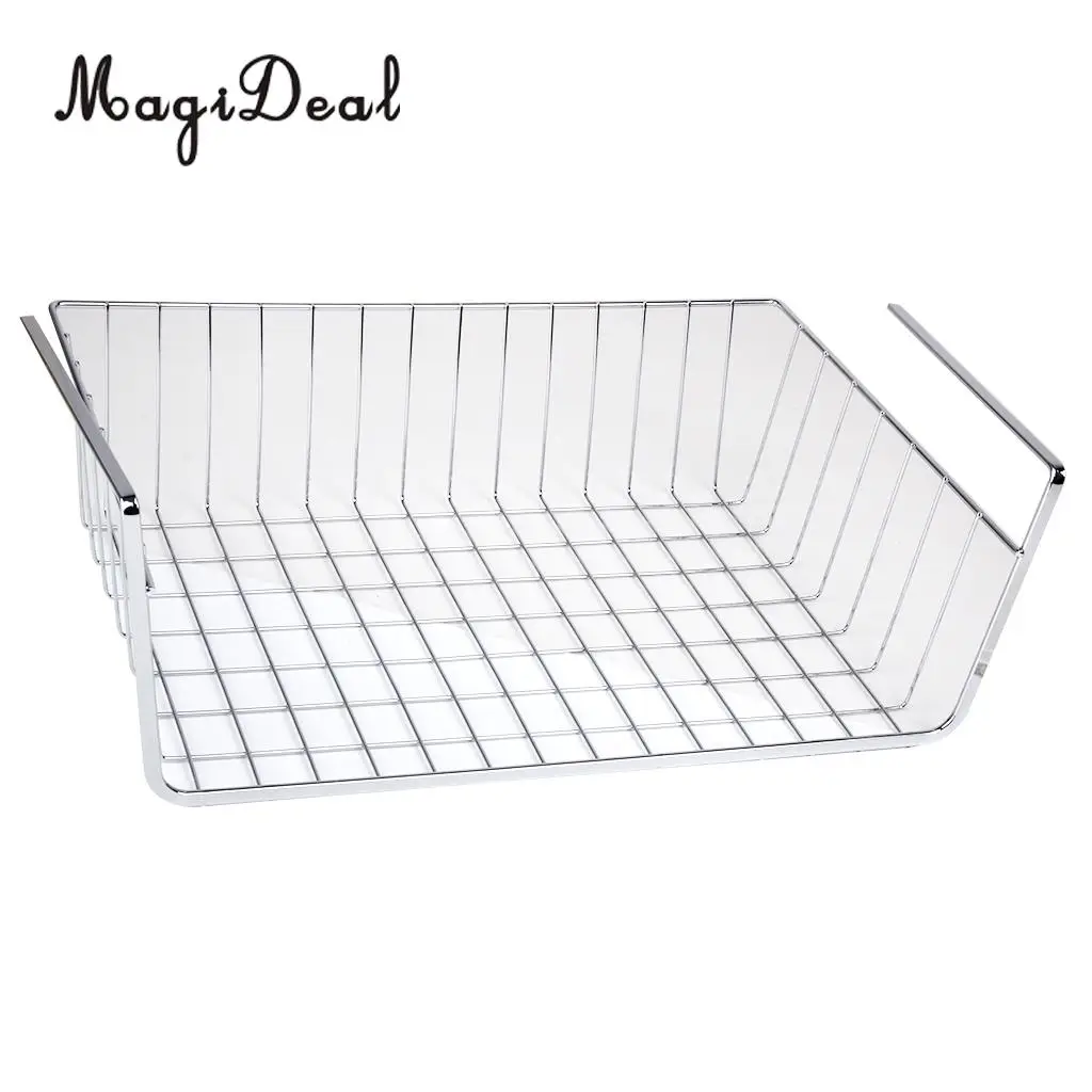 MagiDeal Household Storage Under Shelf Rack Organizer Basket for Table Cupboard Black Storage Basket for Bathroom Triangular