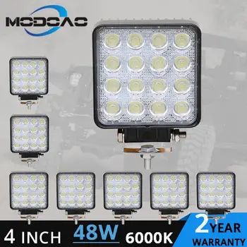 

Modoao Work LED Light 16LEDs 48W SUV Headlights Light Bar 4*4 Vehicle Work Light LED Truck Pod Light for SUV,UTV,ATV