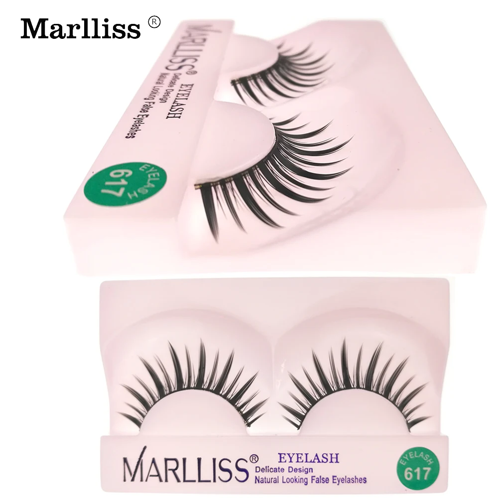 1 10 pair Marlliss Blonde false eyelashes High Quality Synthetic Wave