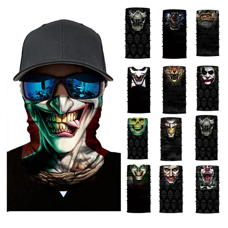 3D бесшовная Балаклава для шеи маска для лица Призрак Череп Скелет голова бандана щит Повязка На Голову Бандана для мужчин велосипед