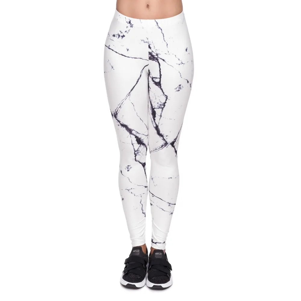 

New Popular White Printed Leggings High Waist Athleisure Sweat Pants Long Trousers Sexy Ladies Fitness Leggings