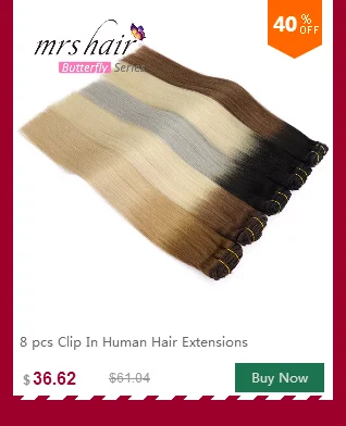MRS HAIR на заколках, человеческие волосы для наращивания, прямые, 1" 18" 2", натуральные волосы на заколках, 9 цветов,, светлые волосы