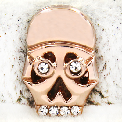 Sliders Crystal Rhinestone Skull Head Skeleton Slide Charms Keeper for Stainless Steel Keeper Bracelets Accessories Making