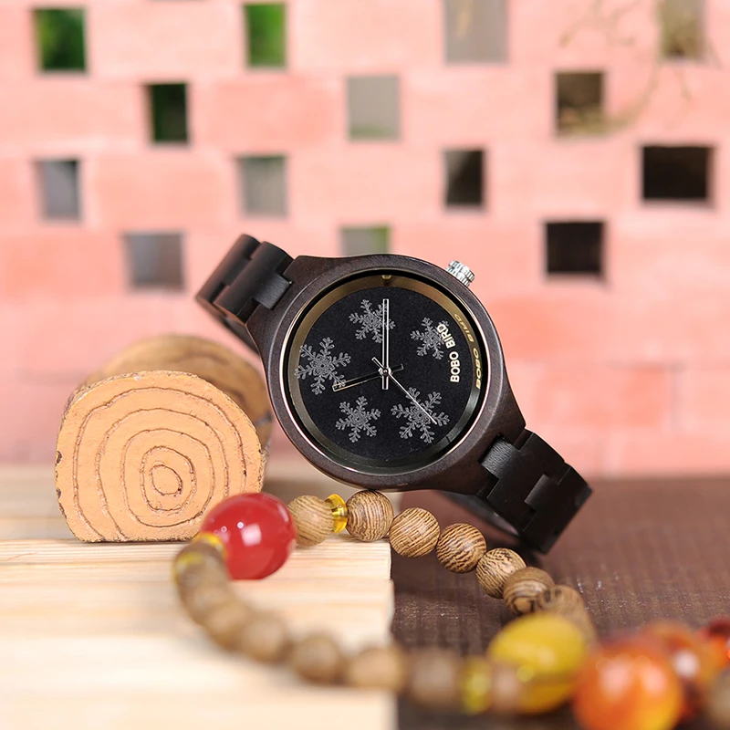 Часы Curren BOBO BIRD женские модные деревянные черные LP16 3|gift gifts|gift womengifts wood |