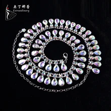 Correa de Cadena de Diamante de lujo Para Las Mujeres Joyería de La Cadena Del Vientre Danza Del Vientre Accesorios de la Danza de Plata Diseñador de Metal Correas de Cintura