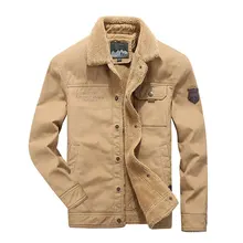 Мужское осенне-зимнее Брендовое пальто в стиле милитари из хлопка и флиса, парка с карманами, воротником, повседневное пальто, деловая куртка цвета хаки