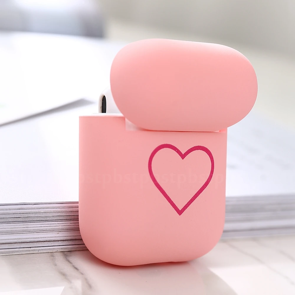 Чехол для Airpods 2 1 Love Heart PC, беспроводные наушники с Bluetooth, защитный чехол для Apple Airpods Air pod, зарядная коробка, милый чехол