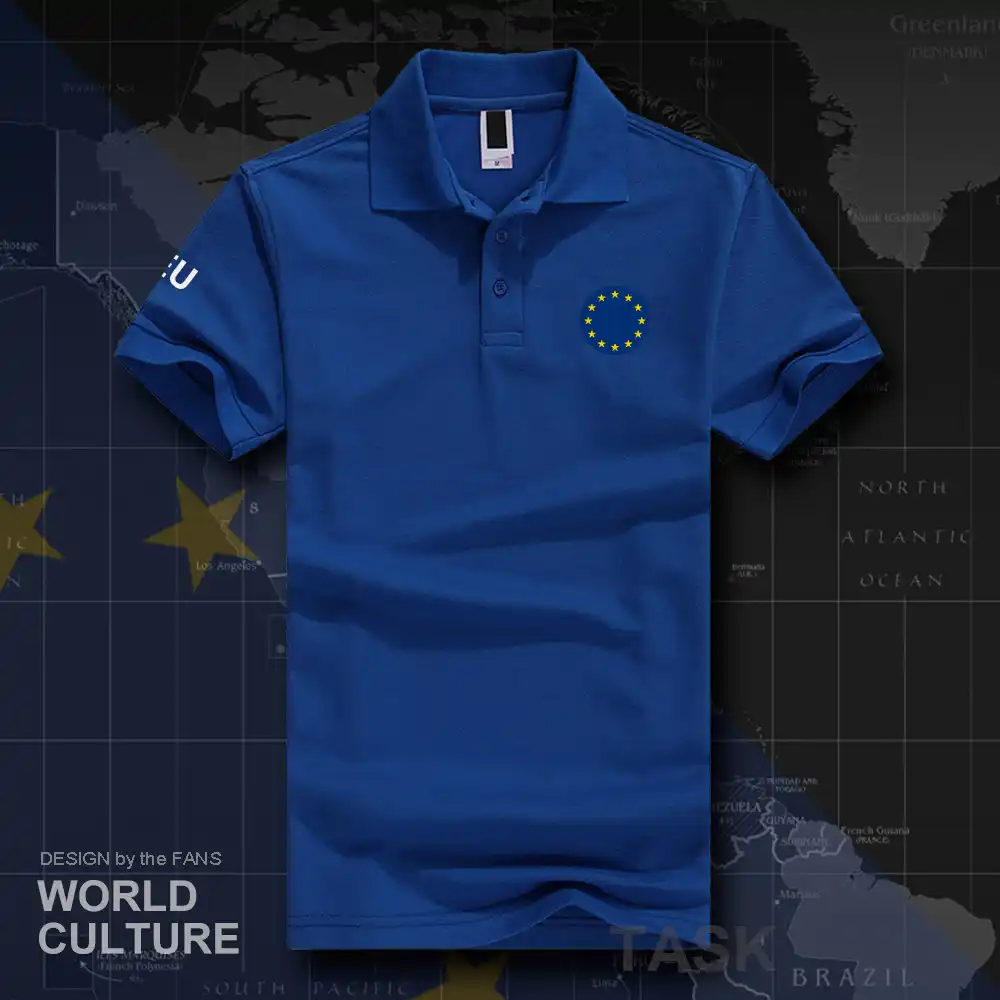 European Union United in Diversity EU EUR polo shirts men short sleeve  brands printed for country 2019 cotton nation team 20|Polo| - AliExpress