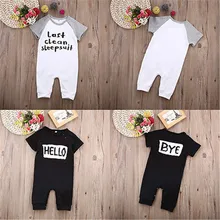Infant Babies Boys Girls Hello Bye Rompers Clothes Baby boy girl Short sleeve letter print Romper Jumpsuit Sleepsuit Outfits Set