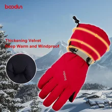 BOODUN открытый зимние лыжные перчатки утолщение бархат теплый спортивный Перчатки Водонепроницаемый сноуборд варежки Luvas Мотоцикл Велоспорт