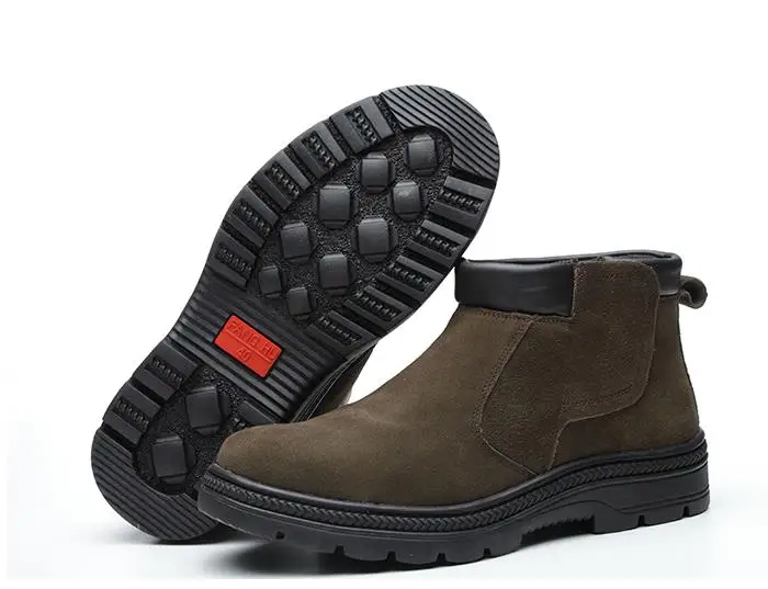 Рабочая электросварка из натуральной кожи, безопасная противопроколная Мужская защитная обувь со стальным носком, Рабочая обувь на плоской подошве