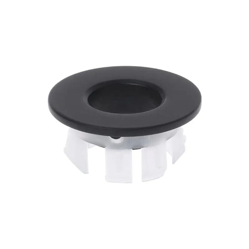 Крышка перелива раковины для ванной комнаты шестифутовая круглая вставка хромированная крышка с кольцевым отверстием W315 - Цвет: Черный