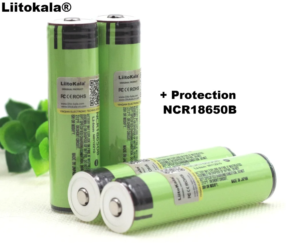 Liitokala новая защищенная оригинальная перезаряжаемая батарея 18650 NCR18650B 3400mah с PCB 3,7 V для фонариков