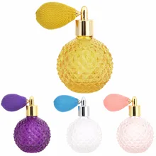 Nuevo frasco de perfume clásico para mujer de 100 ml, atomizador en spray corto, vidrio vacío rellenable, amarillo, morado, azul, Rosa