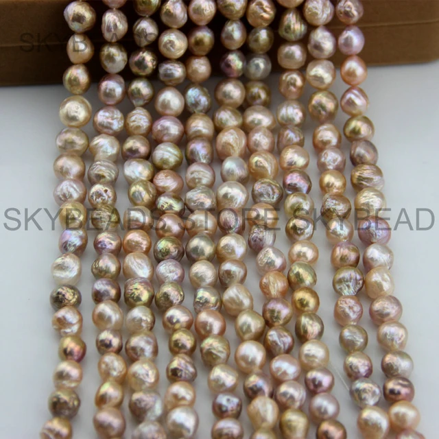 200Pcs Assorted Rose Gold and Off White Lustrous Faux Pearl Beads