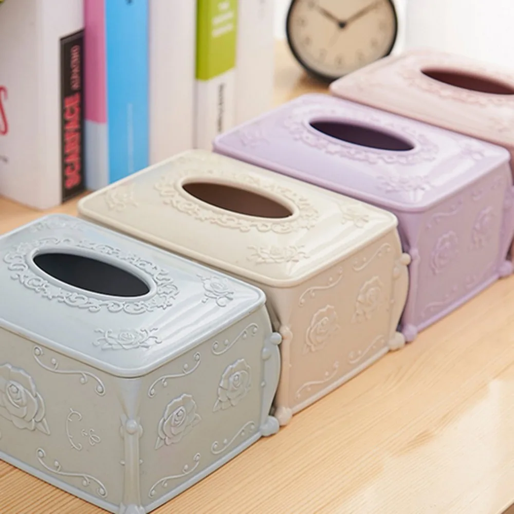 Европейский стиль, резная Роза, бумажная коробка для хранения полотенец, домашний кухонный стол, настольный бумажная салфетка, коробка для хранения бумаги