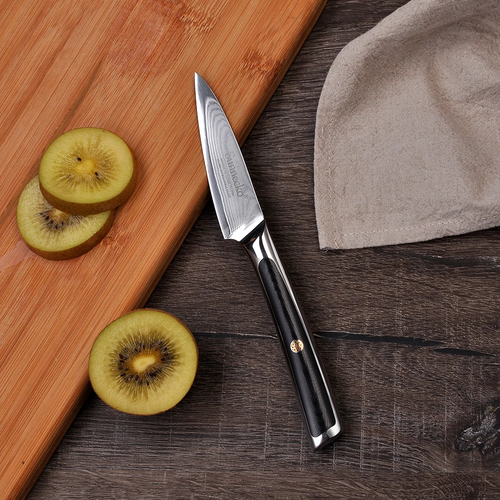 2018 Sunnecko 3 5 Paring font b Knife b font Damascus Steel Kitchen font b Knives