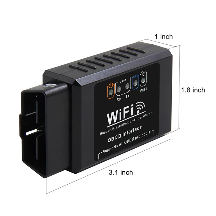 Черный ELM327 V1.5 OBD2 WI FI неисправностей автомобиля детектор для диагностики сканер IOS