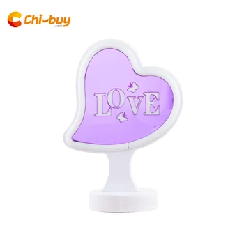 

Chi-buy Heart LED Neon Table Light Sign Desktop Neon Decoration Home Decoration creative gifts