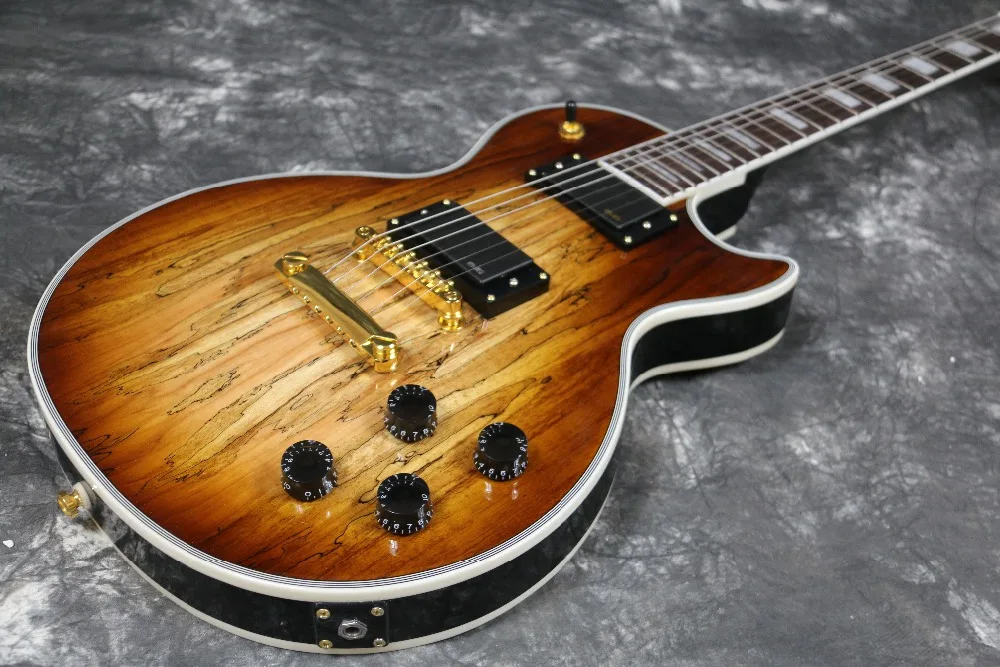 

High quality 2016 Starshine SR-LLP-055 electric guitar 1959 'Neck burl top solid mahogany bod y EMG pickups