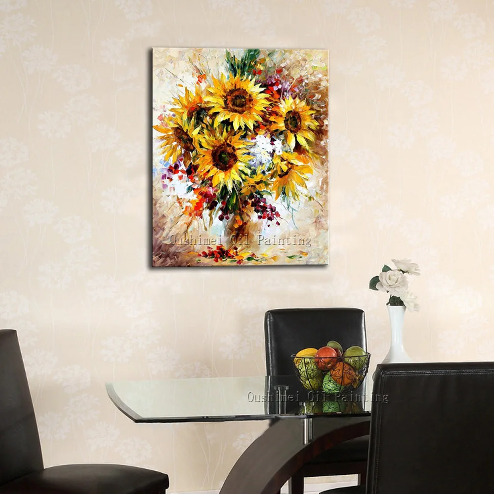 

Top Artist Hand-painted High Quality Modern Abstract Flowers Oil Painting On Canvas Handmade Flower In Vase Canvas Painting