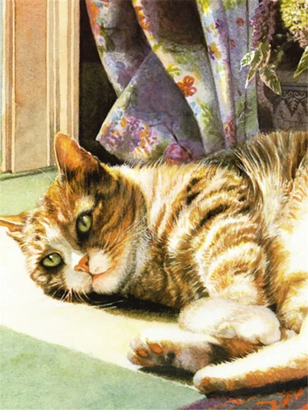 HUACAN полная квадратная Алмазная картина кошка 5D Diy Алмазная вышивка животные мозаичная картина стразы украшение дома для девушек хобби - Цвет: FV1722