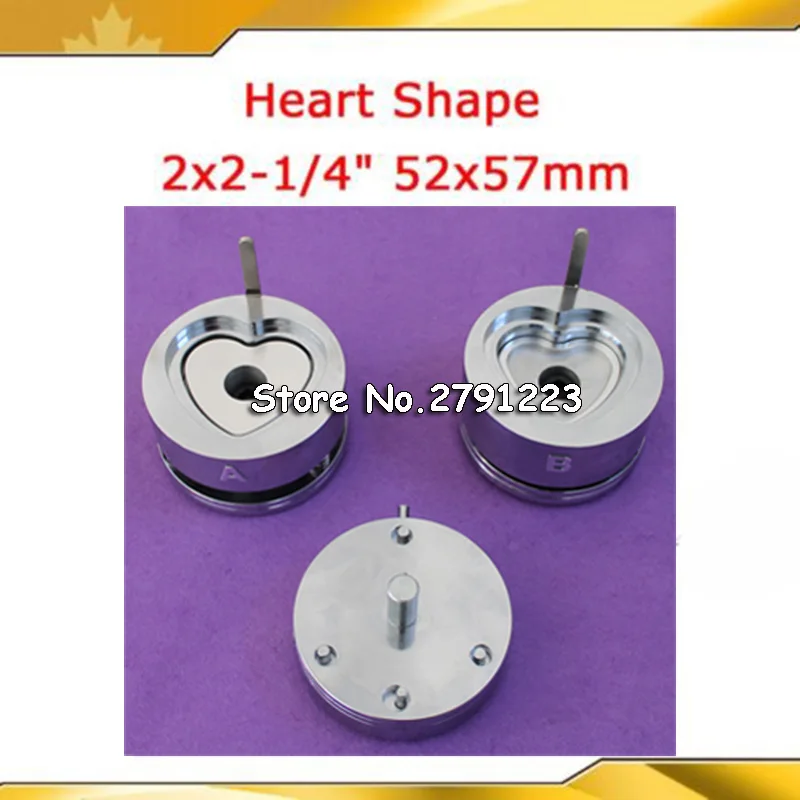 Heart-Shaped 52x57mm Interchangeable Die Mould for New Pro Badge Machine Button Maker both Fit N3&N4 Button Machine