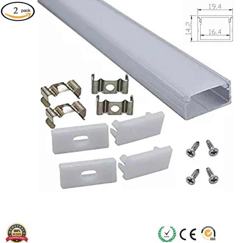 

1m U Shape Aluminum Channels with Diffuser End Caps Mounting Clips LED Strip Channels for Max 16mm Wide LED Lightstrip Light Mo