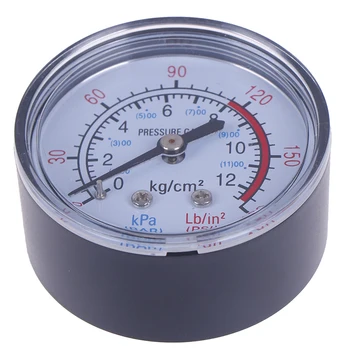 

New 13mm 1/4 Bsp Iron Shell Bar Air Pressure Gauge Thread 0 ~ 180 PSI, 0 ~ 12Bar Double Scale For Air Compressor High Quality