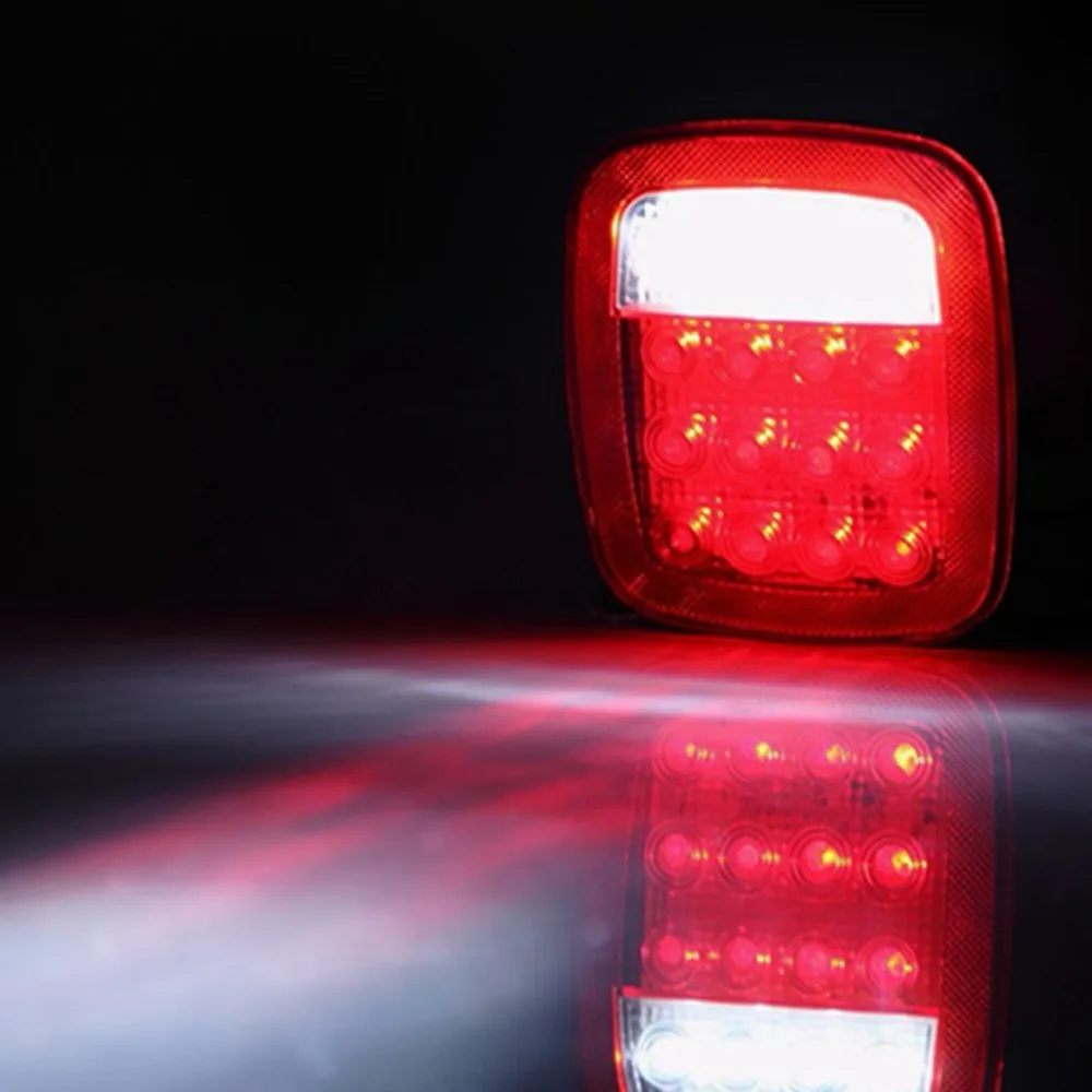 

2x Universal Waterproof 12V LED Stop Tail with Running Brake and Reverse Function Taillight For Jeep YJ JK CJ Truck