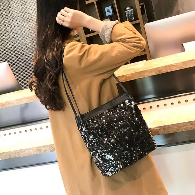 

Fashion Women Bling Shiny Glitter Sequins Sparkling Small Shoulder Bags Handbags Larger Capacity Bolso