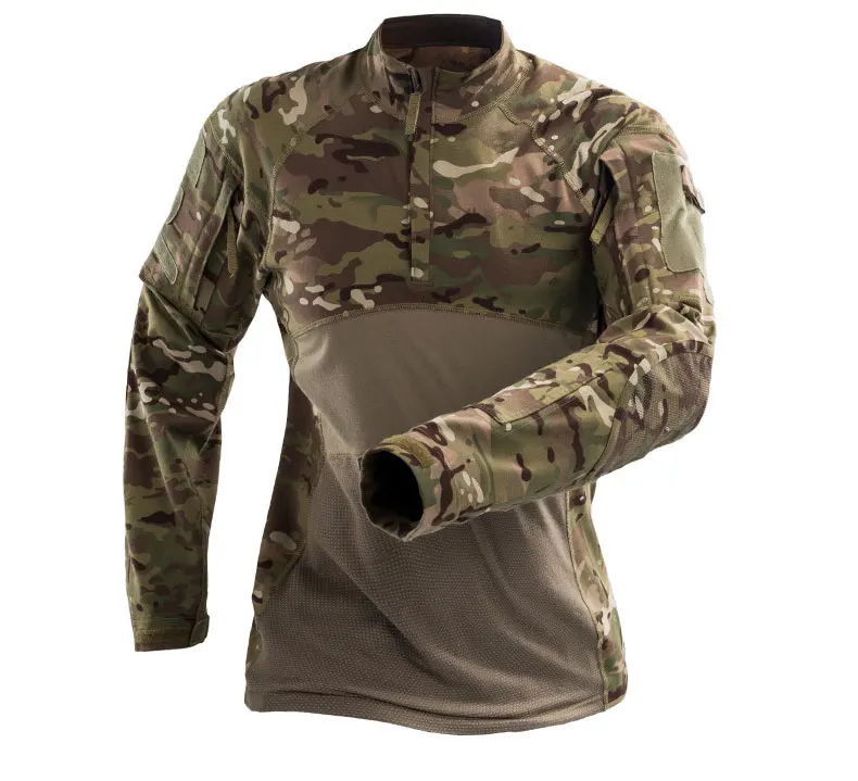 Мужская тактическая Боевая рубашка Военная камуфляжная футболка с длинным рукавом хлопок Мультикам милитар Униформа армейская одежда - Цвет: MC