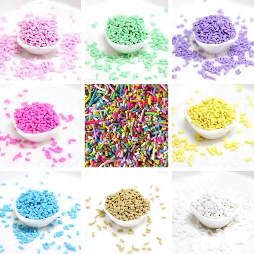 100g Faux Food Craft Confetti DIY Jewelry Resin Pendant Embellishments Charms Decor Polymer Clay Toppings Rainbow Fake Sprinkles