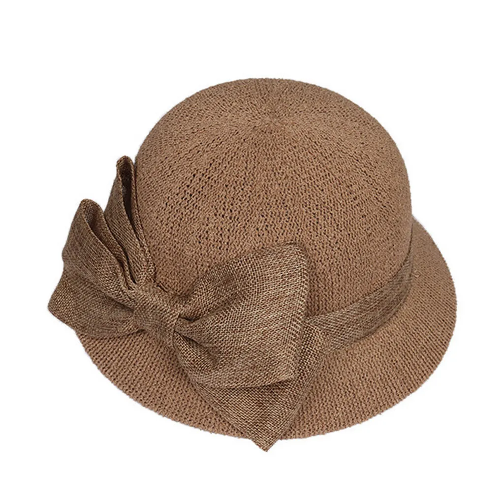 CHANSGEND женские модные соломенные банты мягкая шляпа летняя пляжная шляпа широкая, с защитой от ультрафиолета Brim шляпа рыбака