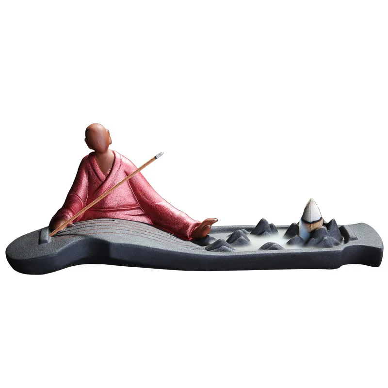 

Ceramic Incense Burner Stick Holder with Drawer Joss-stick Box Hollow Aromatherapy Zen Lying Censer Home Office Teahouse F $