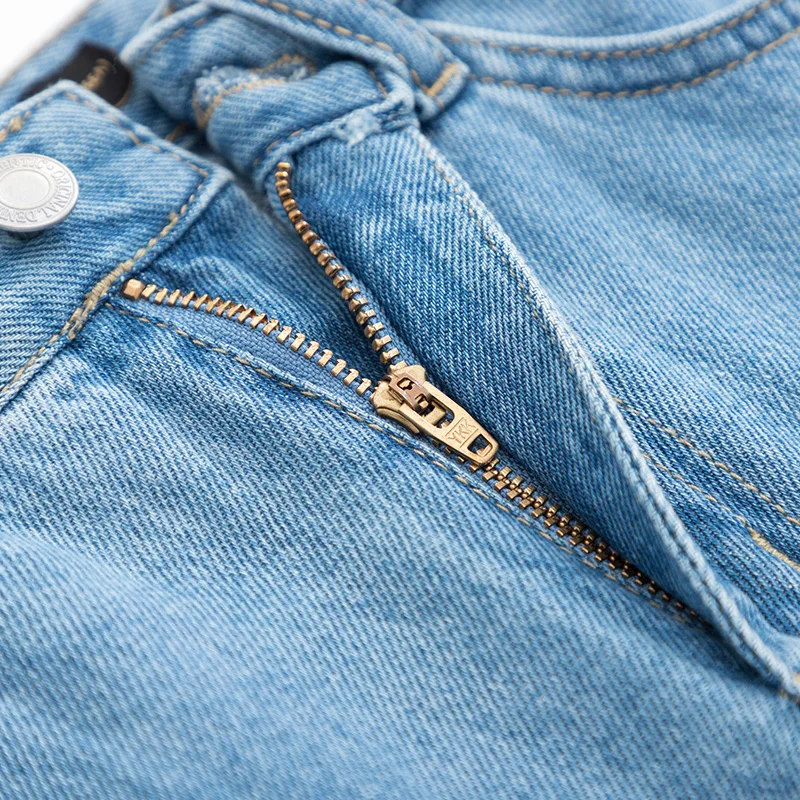 SEMIR женские широкие укороченные джинсы из 100% хлопка потертые с необработанными