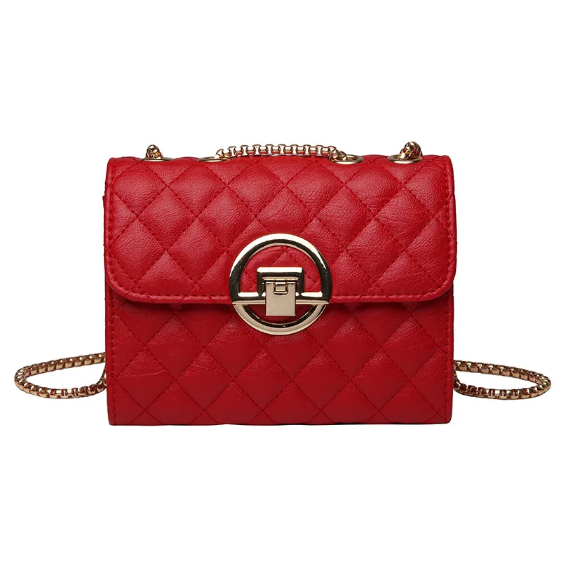 

Fashion Spring Women Bag Trend Women Shoulder Bag Messenger Chain Rhombic Package PU Leather High Quality