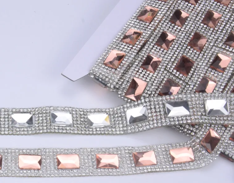 free ship 2yards lot rectangle glass bead with clear rhinestone how to ship glass sheets