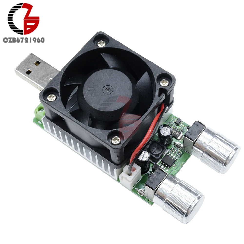 

35W 3V-21V 4A Constant Current Double USB Electronic Load Device Battery Discharge Capacity Tester With Adjustable Fan