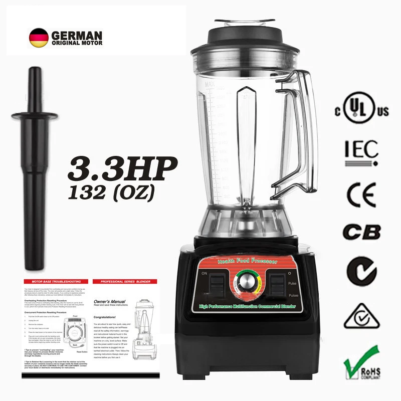German Motor Heavy Duty Commercial Blender 3.9L 2800W Food Processor Mixer 
