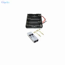 50Pcs 4xAA Battery Case Holder Socket Wire Junction Boxes With 15cm Wires, Dupont 2.54mm 2P Header and Crimps