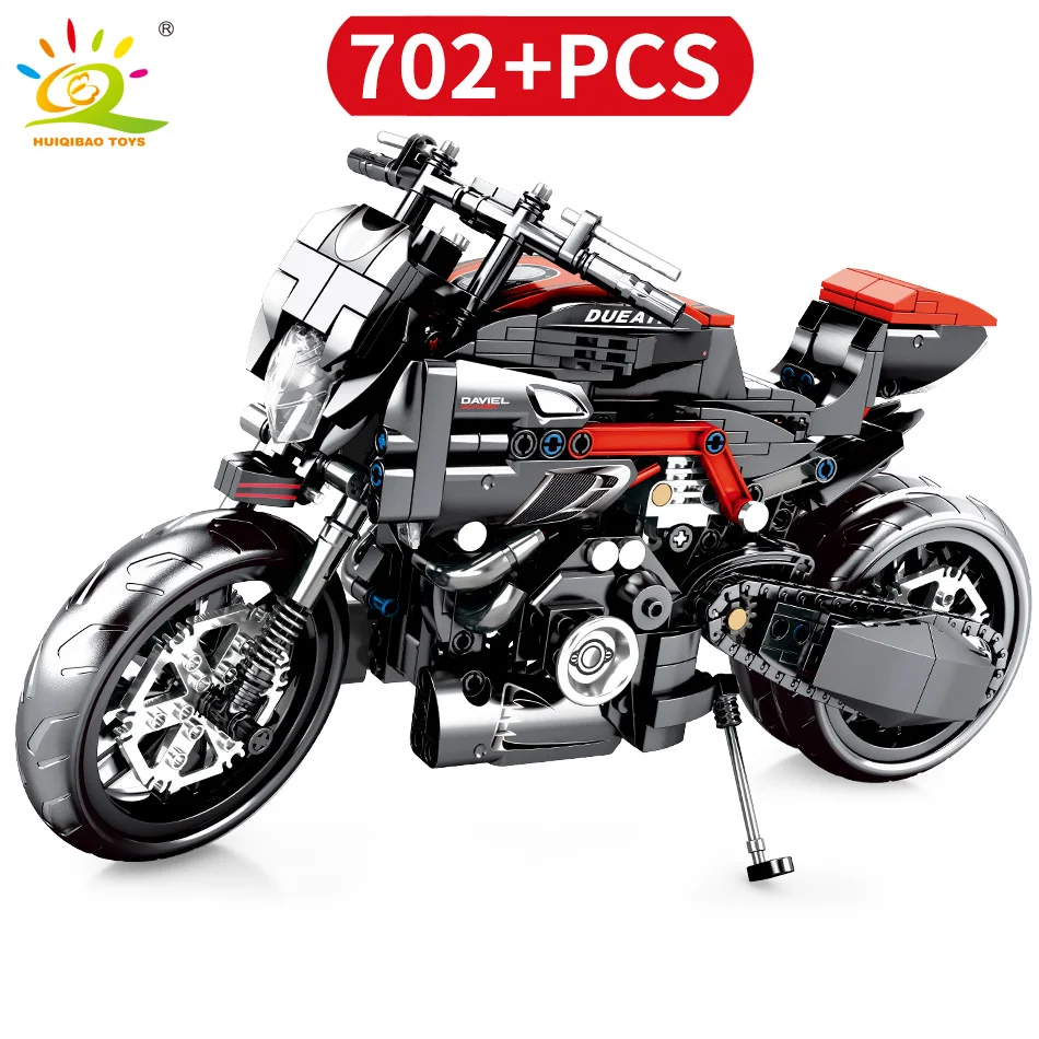 HUIQIBAO DIY Technic модель мотоцикла строительные блоки скорость города чемпионы